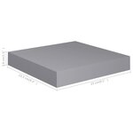 vidaXL Étagères murales flottantes 4 Pièces gris 23x23 5x3 8 cm MDF