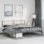 vidaXL Cadre de lit métal sans matelas avec pied de lit noir 183x213cm