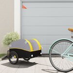 vidaXL Remorque de vélo noir et jaune 30 kg fer