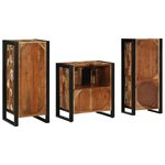 vidaXL Ensemble de mobilier de salle de bain 3 Pièces Bois Recyclé Solide