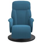 vidaXL Fauteuil inclinable avec repose-pied bleu velours