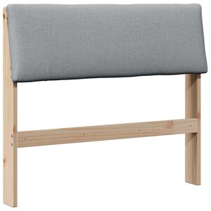 vidaXL Tête de lit capitonnée Gris clair 90 cm Pin massif