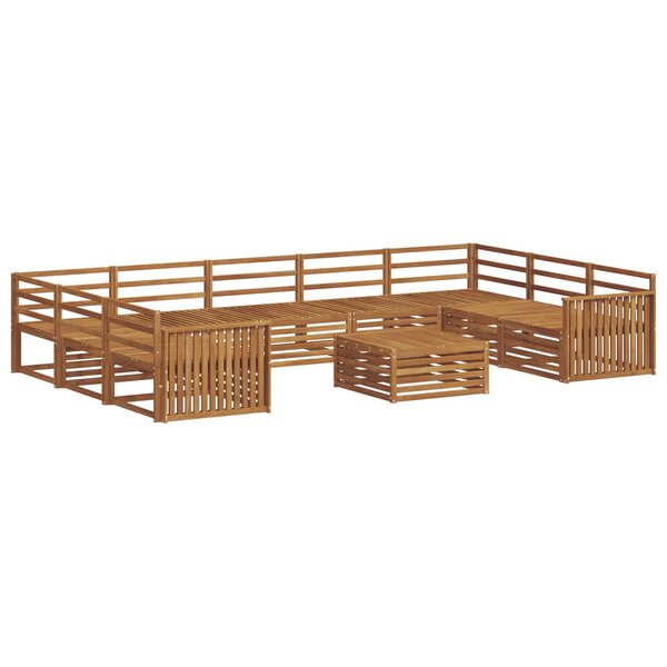 vidaXL Ensemble de canapés d'extérieur 10 Pièces Naturel