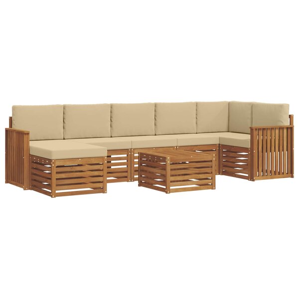 vidaXL Ensemble de canapés d'extérieur 8 pc Naturel et Beige