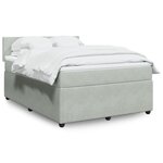 vidaXL Sommier à lattes de lit et matelas Gris clair 140x200cm Velours