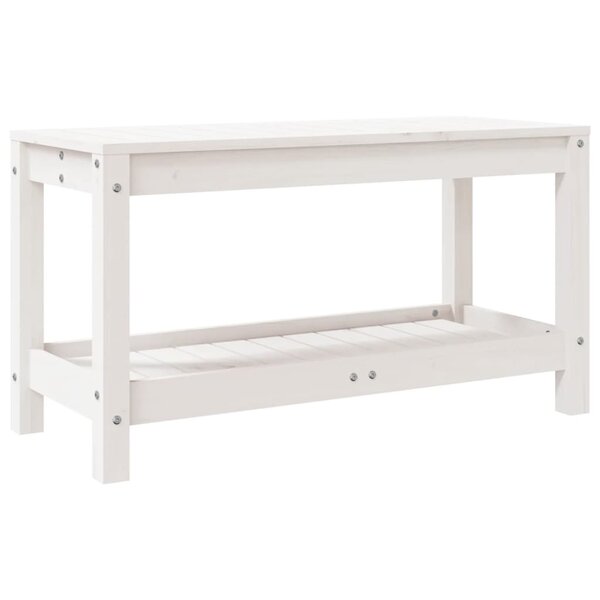 vidaXL Banc de jardin blanc 82 5x35x45 cm bois massif de pin