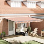 vidaXL Auvent rétractable auto avec bande rayée LED multicolore 450x300 cm