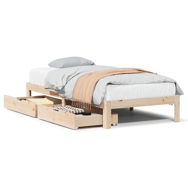 vidaXL Cadre de lit avec tiroirs sans matelas 75x190 cm