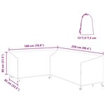 vidaXL Housse pour mobilier d'extérieur 250 x 180 x 80 cm