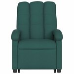 vidaXL Fauteuil inclinable de massage Vert foncé Tissu