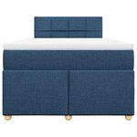 vidaXL Sommier à lattes de lit avec matelas bleu 120x190 cm tissu