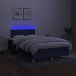 vidaXL Sommier à lattes de lit matelas et LED bleu 120x190 cm tissu