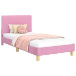 vidaXL Cadre de lit pour enfants avec tête de lit Rose 90 x 200 cm