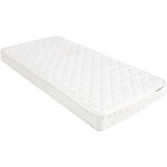 Matelas à ressort 90x200 cm H3 fermeté moyenne avec housse en tissu blanc