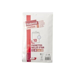 10 pochettes bulles d'air 110x215 mm (b) autocollante - gpv
