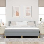 vidaXL Lit à ressort avec matelas & LED gris clair 180x200 cm tissu