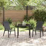 vidaXL Ensemble de salle à manger pour jardin 3 Pièces Noir