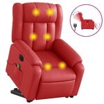 vidaXL Fauteuil inclinable de massage électrique rouge similicuir