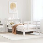 vidaXL Cadre de lit avec tête de lit sans matelas blanc 75x190 cm