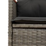 vidaXL Chaises inclinables de jardin lot de 2 et coussins gris rotin