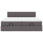 VidaXL Cadre de lit ottoman avec matelas gris 180x200 cm similicuir