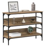 vidaXL Table console avec étagère chêne artisanal 100 x 32 x 75 cm