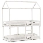 vidaXL Lit superposé sans matelas blanc 90x200 cm bois de pin massif