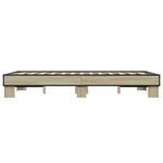 vidaXL Cadre de lit chêne sonoma 120x200 cm bois d'ingénierie et métal