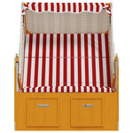 vidaXL Strandkorb avec auvent résine tressée bois solide rouge blanc