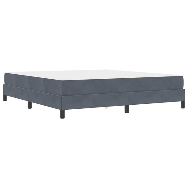 vidaXL Lit boxspring avec matelas Gris foncé 180 x 200 cm Velours