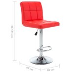 vidaXL Tabourets de bar lot de 2 rouge similicuir