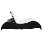 vidaXL Chaise longue double avec coussin Résine tressée Noir