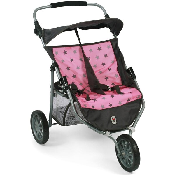 Bayer Chic 2000 697-83 - Poussette Jogger 3 roues pour poupées jumelles - Coloris 83
