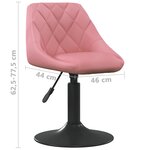 vidaXL Chaises pivotantes à manger lot de 6 rose velours