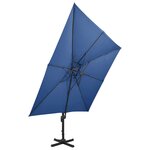 vidaXL Parasol déporté avec double toit 300x300 cm bleu azur