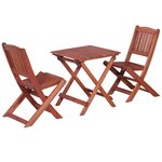 vidaXL Ensemble de bistro 3 Pièces pour enfants Bois d'eucalyptus solide