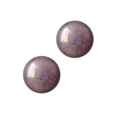 Diy - 2 cabochons rond en verre 18mm - amethyst bronze