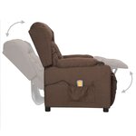 vidaXL Fauteuil de massage Taupe Tissu