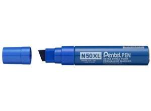 Marqueur permanent N50XL, pointe biseautée, bleu PENTEL
