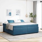 vidaXL Cadre de lit avec matelas Bleu foncé 200 x 200 cm Velours