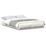 vidaXL Cadre de lit surélevé Blanc 160 x 220 cm Bois massif en pin