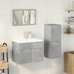 vidaXL Ensemble de meubles de salle de bain 4 Pièces gris béton