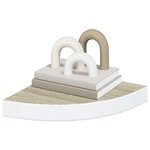 vidaXL Étagère d'angle murale Chêne et blanc 25x25x3 8 cm MDF