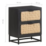 vidaXL Table de chevet 40x30x50 cm Bois de manguier massif