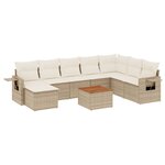 vidaXL Salon de jardin avec coussins 9 Pièces beige résine tressée