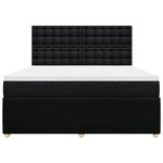 vidaXL Sommier à lattes de lit avec matelas Noir 180x200 cm Tissu
