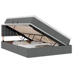 vidaXL Lit de rangement LED avec matelas Gris foncé 140 x 200 cm Tissu
