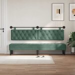 vidaXL Tête de lit suspendue Avec lumière LED Vert Mer Velours