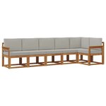 vidaXL Ensemble de canapés d'extérieur 6 pc Naturel et gris clair