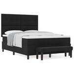 vidaXL Lit à ressorts avec matelas Noir 140 x 200 cm tissu